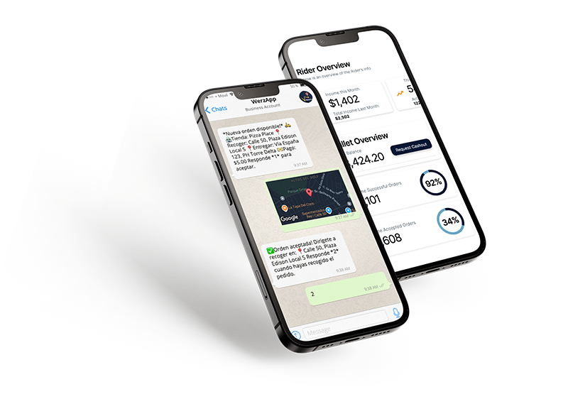Motorizado independiente en Panamá recibiendo trabajo de delivery por WhatsApp, WerzApp